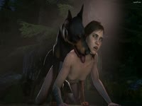 Zombie lady getting fucked from behind by a black dog xxx